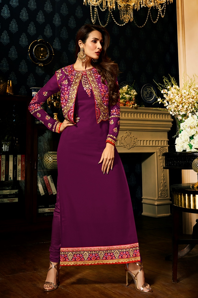 Designer Malaika purple Kameez