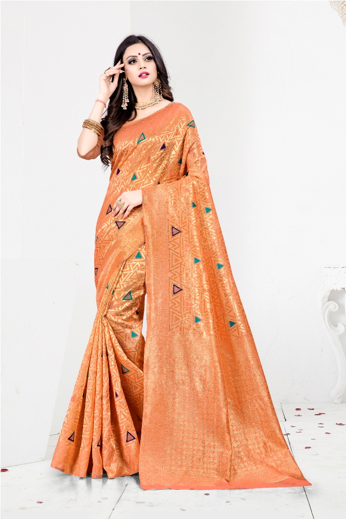 Shine Bright In This Designer Silk Based Saree