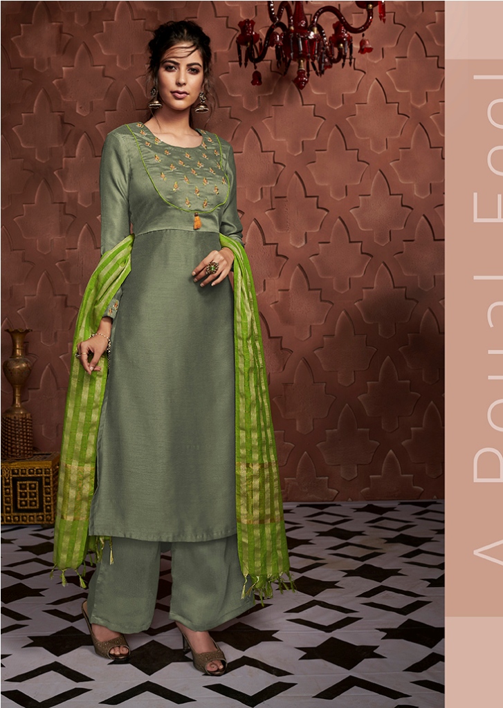 Flaunt Your Rich And Elegant Taste Wearing This Designer Readymade Suit