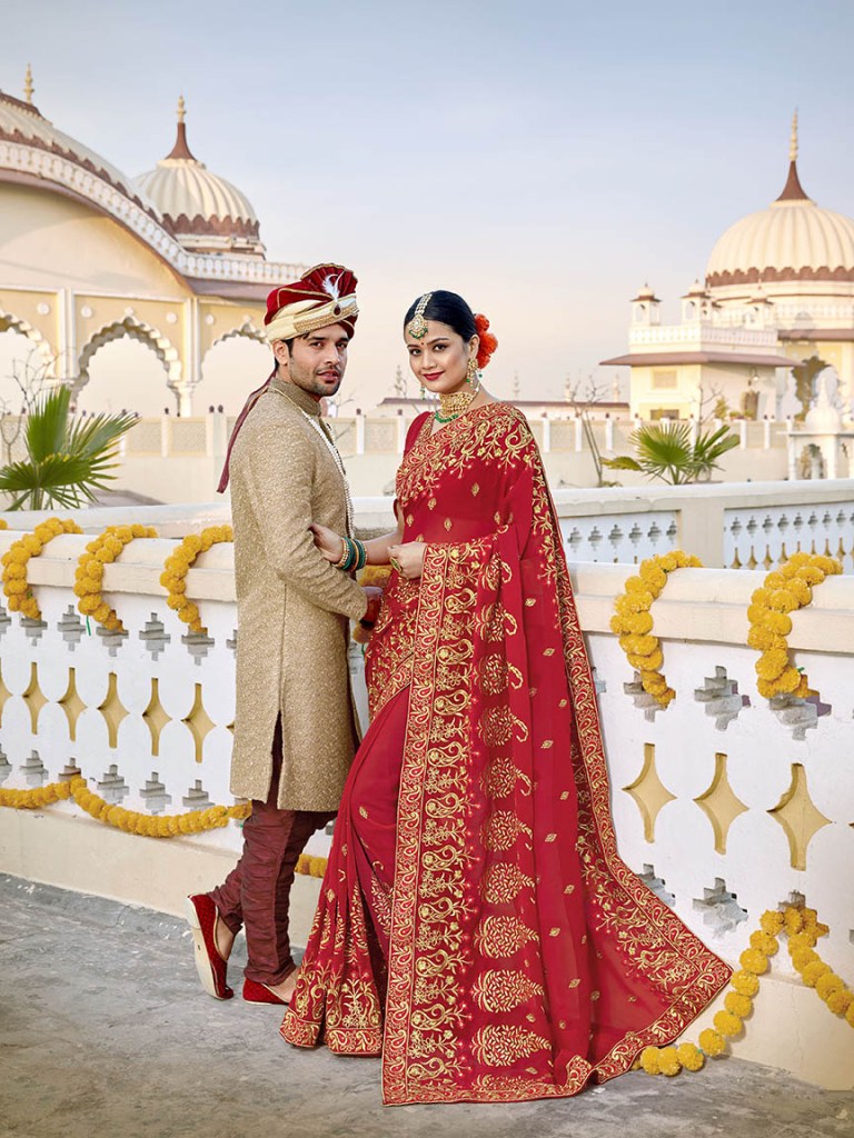 Beautiful Collection In Bridal Sarees With This Designer�Saree In Red Color Paired With Red Colored Blouse