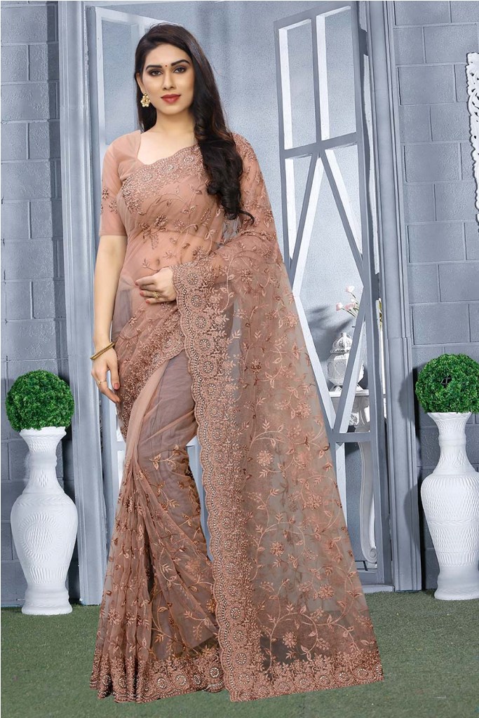 For A Bold And Beautiful Look, Grab This Heavy Designer Tone To Tone Embroidered Saree